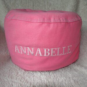 14" Diameter Pink Bean Bag Personalized with Annabelle